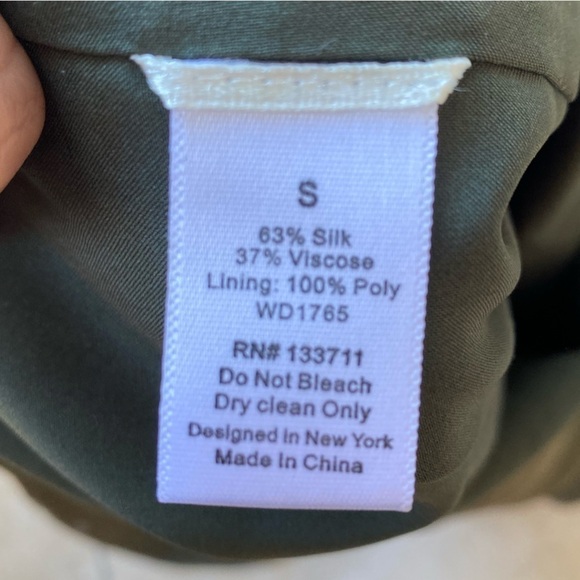 NWT Addison the Label Olive Green Silk Cocktail Dress with built in bustier - S - Picture 6 of 12